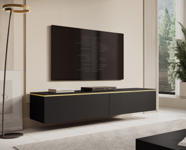 TV-Meubel Assunta - Mat zwart - 180 cm
