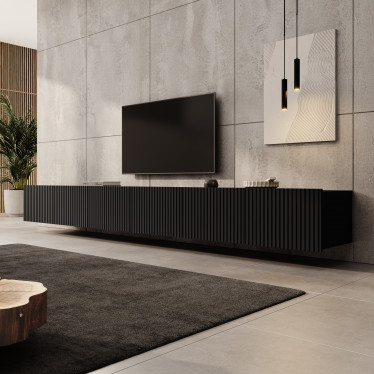 TV-Meubel Kenderes - Zwart - 300 cm