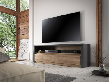 TV-Meubel Monaco - Eiken - Grijs - 130 cm 