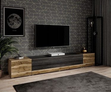 TV-Meubel Pallavi - Eiken - Donker eiken - 240 cm