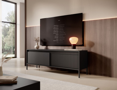 TV-Meubel Saran - Mat zwart - 153 cm