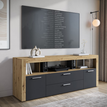 TV-Meubel Sharon - Antraciet - 181 cm