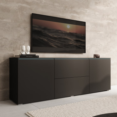 TV-Meubel Vico - Zwart - 180 cm