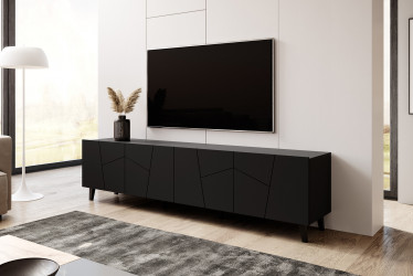 TV-Meubel Ezer - Mat zwart - 200 cm