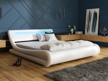 Tweepersoonsbed Carson - Wit - 140x200 cm - ACTIE