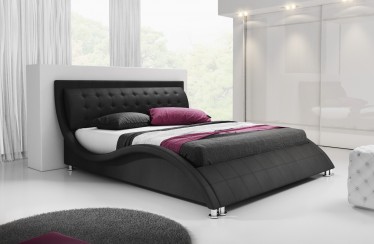 Tweepersoonsbed Sumoya - Zwart - 140x200 cm - ACTIE