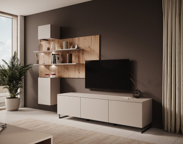 Wandmeubel Gamble 1 - Beige - Eiken - ACTIE