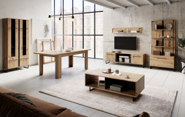 Woonkamer Saturn - Eiken - Zwart - Middel